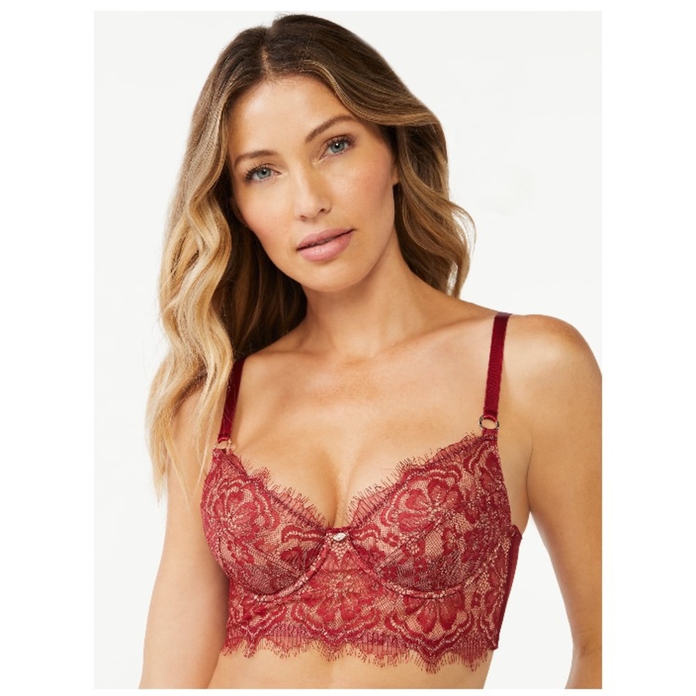 💜 Sofia Intimates by Sofia Vergara Women's Eyelash Lace Bustier Bra